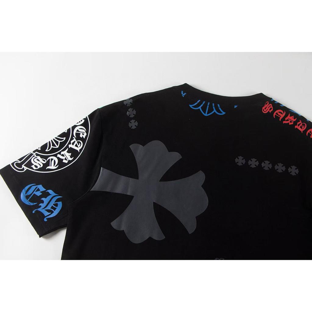 W363 CHROME HEARTS 2025 Summer New High Quality Cotton Round Neck Loose Large Size Men's and Women's T-shirt Couple T-shirt