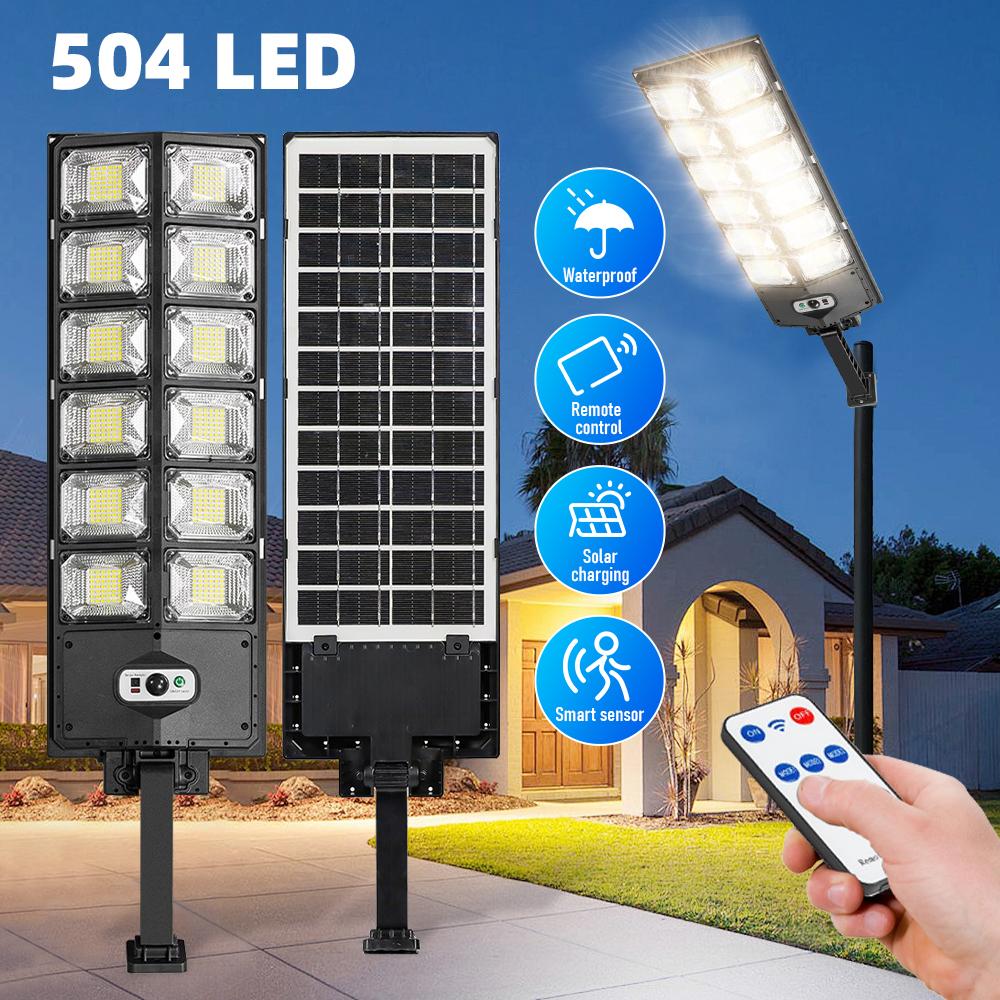 504 LED Powerful Solar Lights Outdoor Motion Sensor External Waterproof Street Light 12000 Lumen Dusk To Dawn Garden Road Lamp