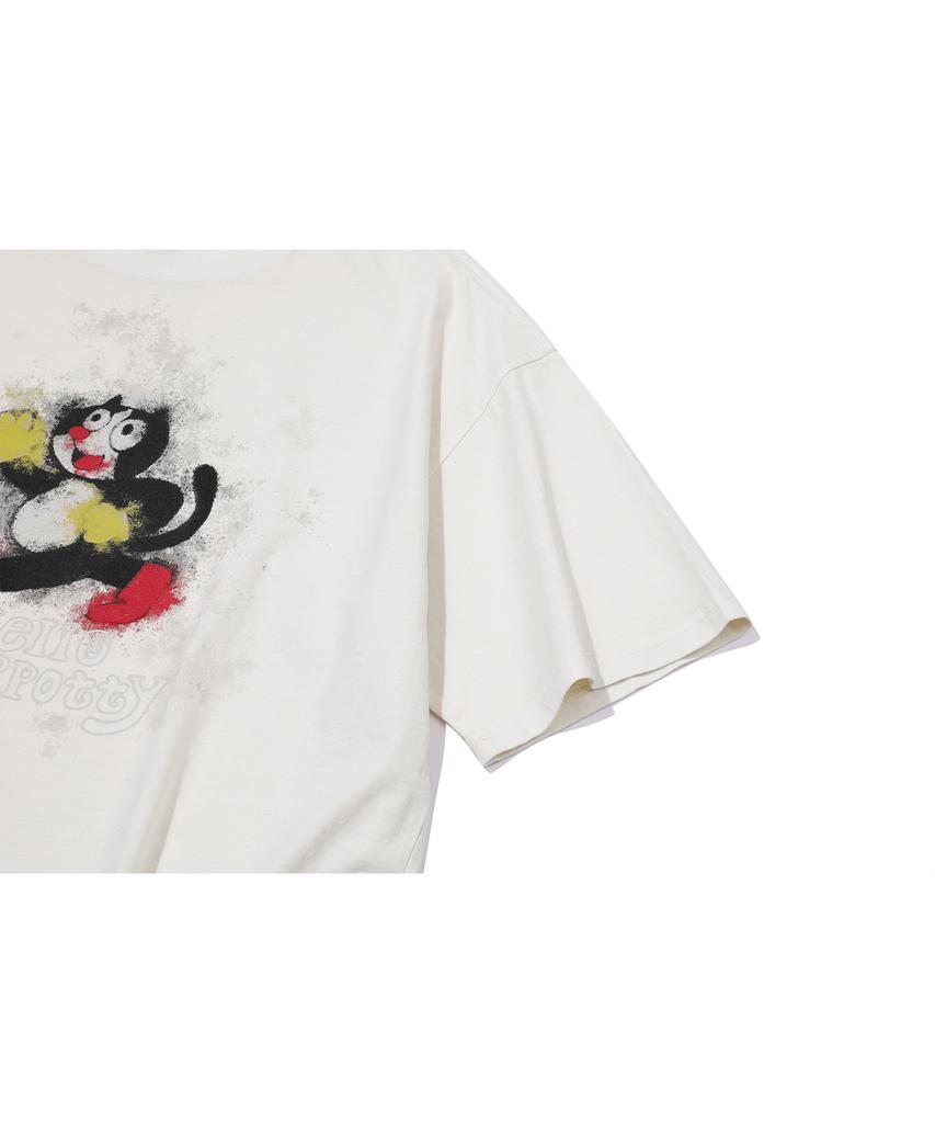 CPGN STUDIO Hello Spotty Pigment Short Sleeve T-Shirt Cream