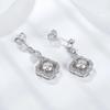 Сертифицированные серьги-капли с муассанитом D цвета для женщин, 100% стерлинговое серебро 925 пробы, подвеска с четырьмя лепестками клевера, сверкающие ювелирные изделия с бриллиантами