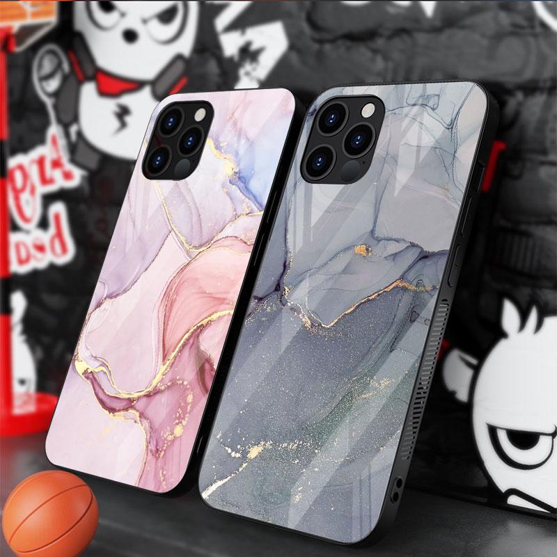 Стеклянный чехол с мраморным узором 3 для Apple iPhone 13 Pro 11 14 12 7 8 Plus SE 2022 XR X XS Max 6 6S закаленный чехол для телефона