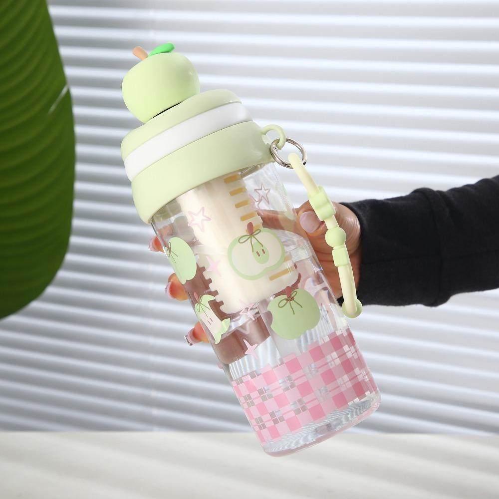 Leakproof Cartoon Plastic Straw Cup 750ml Portable Water Cup Student Water Bottle Outdoor Travel