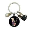A-Z Letters Elegant Imitation Pearl Key Chain Charm Enamel 26 Letters Key Ring