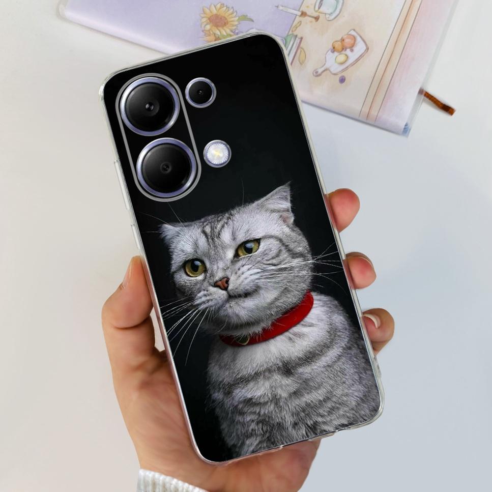 For Xiaomi Redmi Note 13 Pro 4G Case Beautiful butterfly flower TPU Soft Silicone Cover For Xiaomi Poco M6 Pro Bumper Phone Case
