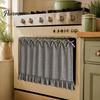 Oven Side Window Drapes Buffalo Plaid Curtain Skirt, Door with Ribbon Bows, Rustic Small Space Decor Half for Farmhouse Kitchen Sink, Cabinet,