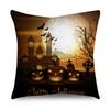 Halloween Horror Pumpkin Bat Print Pattern Cushion Cover Home Living Room Sofa Decoration Polyester Zipper Pillow