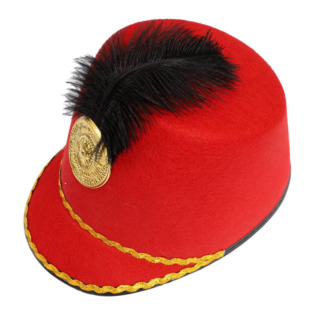 Взрослая Детская Шляпа Рыцаря с Пером - Шапка Барабанщика для Костюма, Аксессуар для Вечеринки и Сценического Выступления