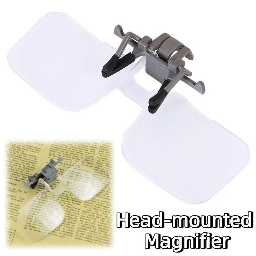 2x Head-mounted Clip On Eyeglass Magnifier Hd Acrylic Optical Lens Detachable Multifunctional Loupe