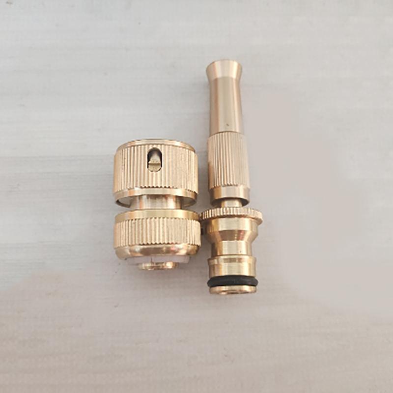 Spray Nozzle Water Gun Brass High Pressure Direct Spray Quick Connector Home Hose Adjustable Pressure Garden Sprinkler