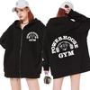 Powerhouse Men And Women Gym Zipper Hoodie Oversized Jacket Gothic Coats Zip Up Geek Fitness Classic Simple Hoodies