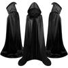 Scary Halloween Party Cloak 59inch Black Hooded Cloak New Cosplay Dress Up  Halloween