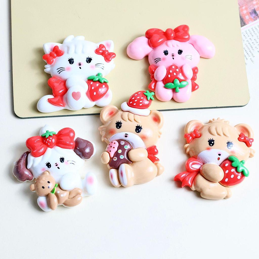 Kcal DIY Cartoon Animal Resin Accessories for Phone Cases, Hairpins, Hair Ropes, Keychains, and Jewelry.