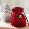 Candy Bag with Faux Pearl Creative Drawstring Christmas Wedding Jewelry Gift Storage Velvet Pouch for Birthday