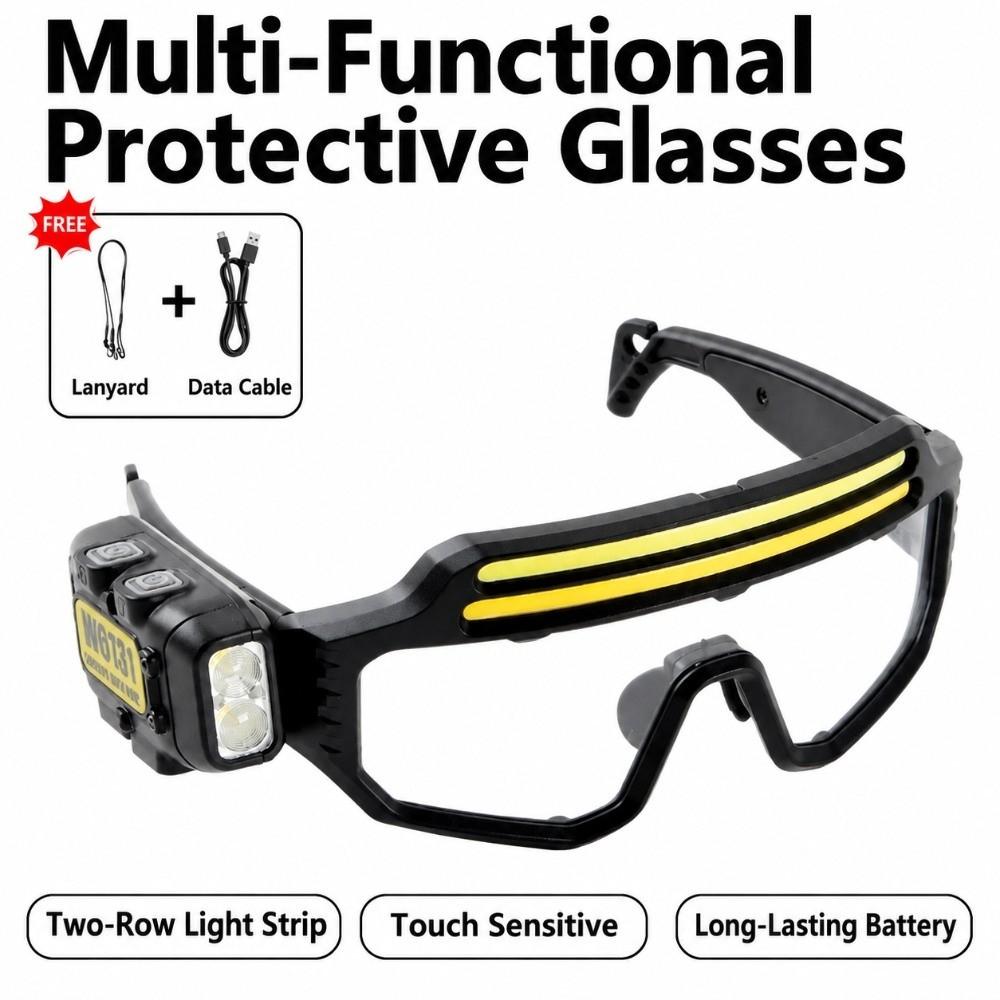Three Light Source Motion Sensor Eyeglass Light Multi Angle Safety Goggles Light For Adults