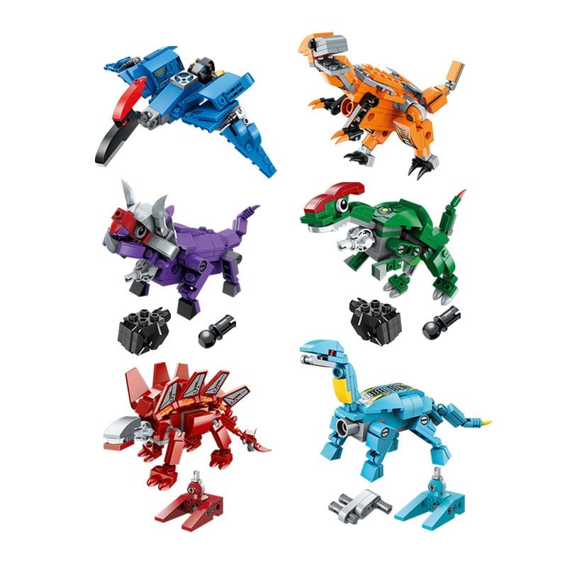 553 шт., обучающие строительные блоки, игрушки для детей, мальчиков, 6 лет, подарок на день рождения «сделай сам», 1414 динозавров, 6 в 1, модель робота, маленькие кирпичи