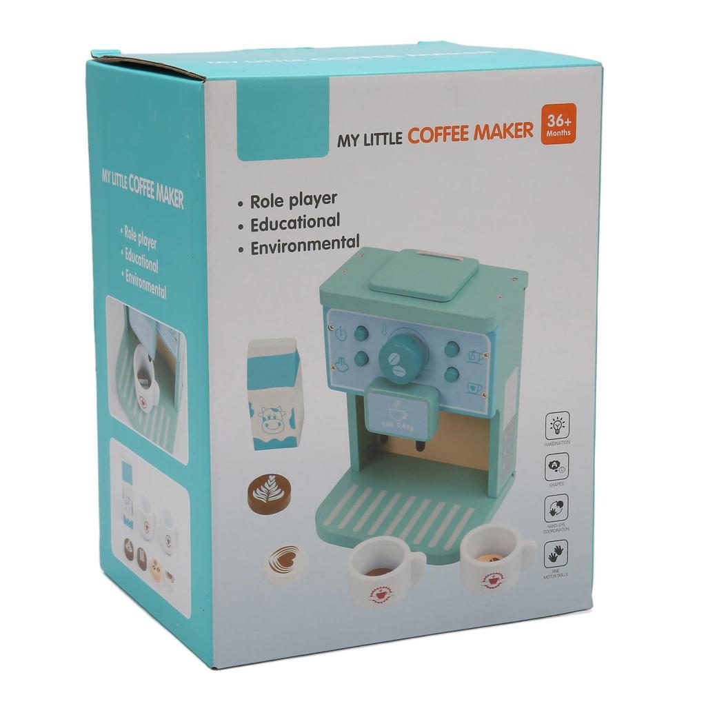 Кофеварка Play House, деревянный кофейный набор для мальчиков и улучшающий ручную творческую ручку, реалистичный ролевой набор для развлечения, для девочек, навыков, игры, дизайна, взгляда,
