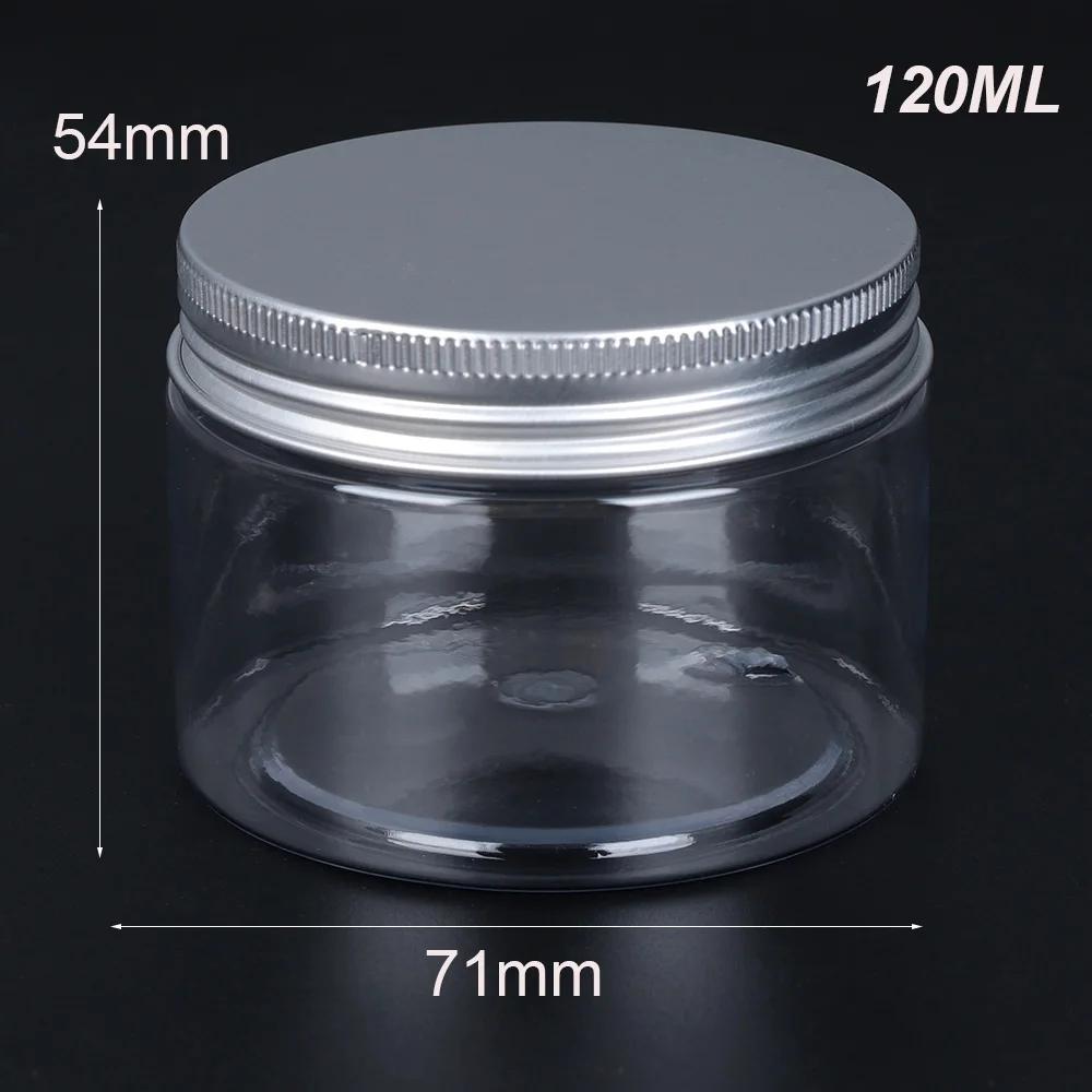 30-250ml Aluminum Cap Cosmetic Tin Pot Empty Lip Balm Jar Oil Wax Plastic Container Empty Jar Home Storage Food Sample Bottles