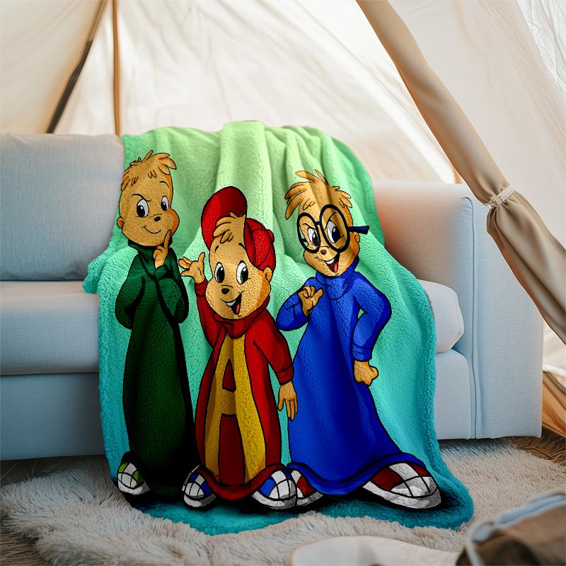 Alvin Chipmunks Theme Printed Blanket Perfect For Couch Bed Travel Outdoor Use Machine Washable Cozy Durable