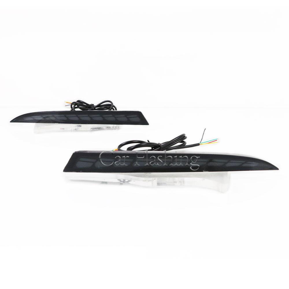 1 Pair LED Bumper Light Rear Fog Lamp Brake Light Dynamic Turn Signal Reflector For Honda HR-V HRV RS