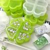 Creative Transparent Storage Box Travel Portable Pill Capsule Containers Girl Sticker Jewelry Organizer