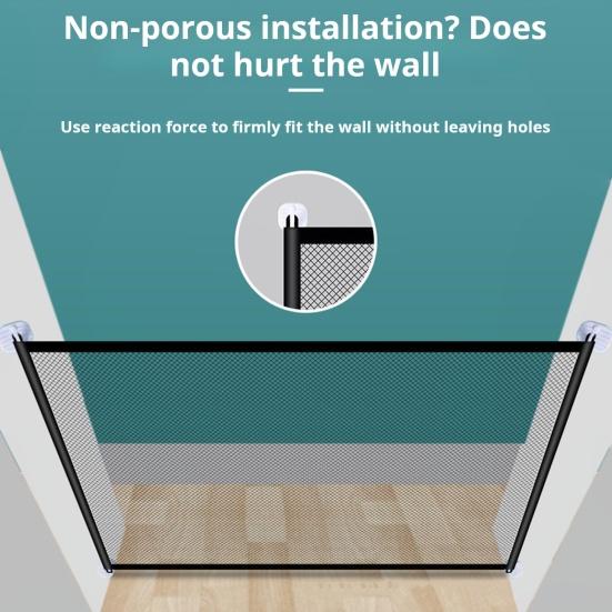 Mesh Dog Gate Portable Indoor Safety Mesh Gates for Kids Toddlers Pets No Drilling Baby Puppy Fence Guard for Doorways Walls Stairwells