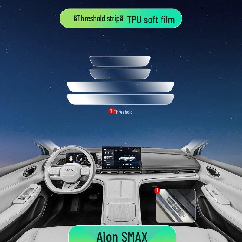 Прозрачная ТПУ пленка для интерьера для GAC Aion V Plus 2021-2025, консоль и дверные панели