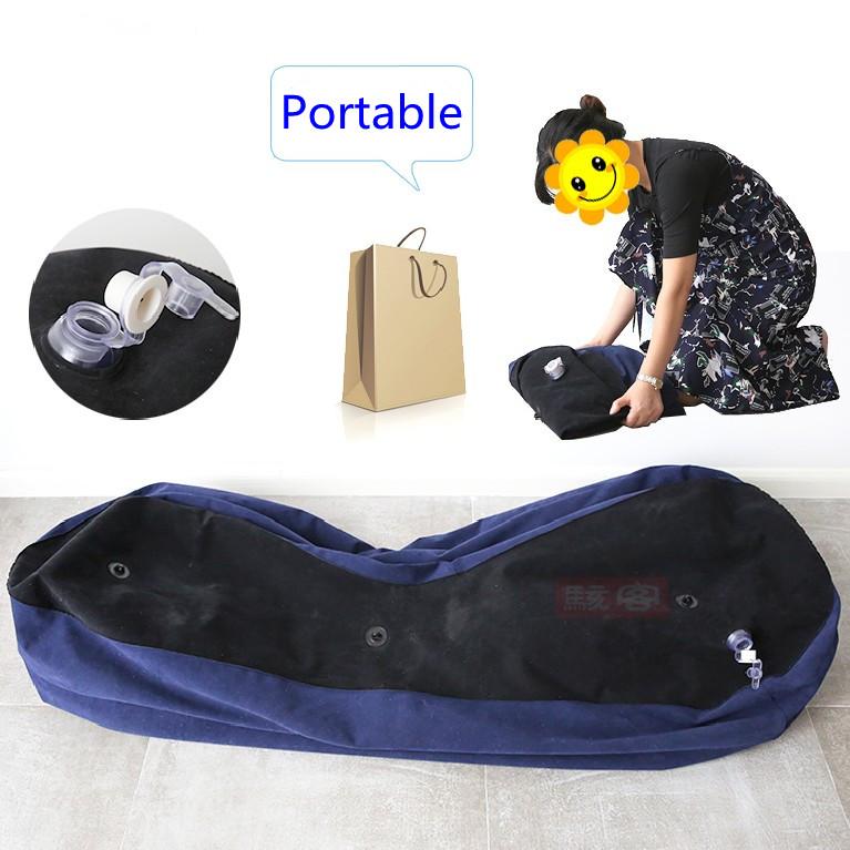 VaHppy Надувные диваны-кровати в форме S "Секс на лошадях" Индивидуальные подушки безопасности Вибрирующие волнообразные 150*61*50 см Наручники в комплекте