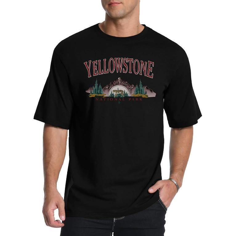 Aiyino Men's Vintage Yellowstone Shirt – Mountain Wildlife Tee