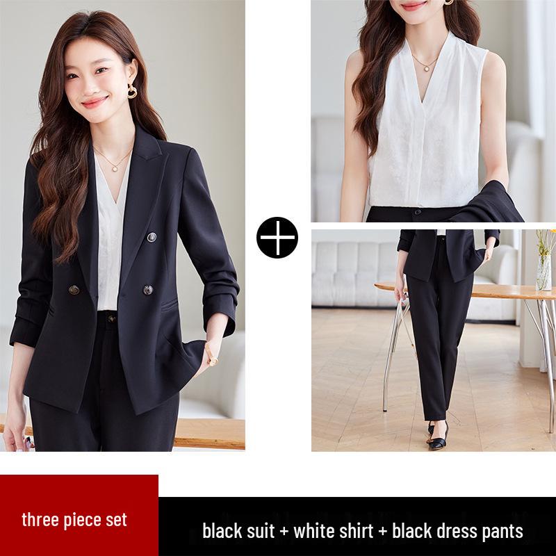 2024 Женский профессиональный осенний костюмный набор - Элегантный, плотный стиль для формальных поездок на работу и приема в отеле