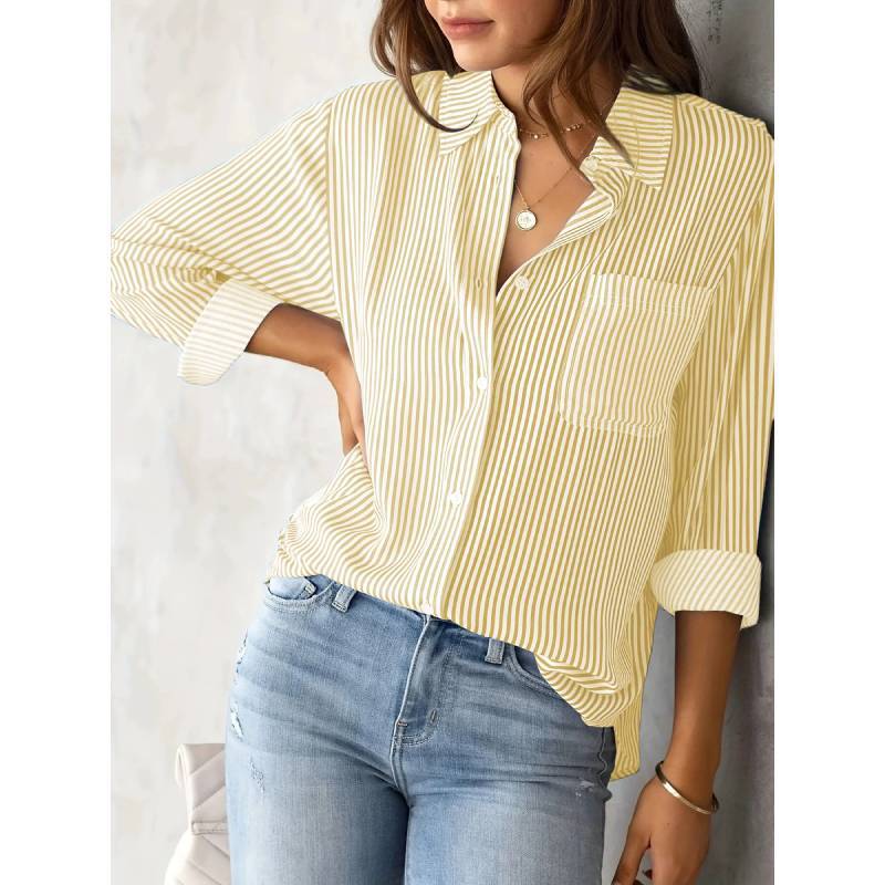 Streetwear Loose Fit Shirt With Long Sleeves For Casual Women