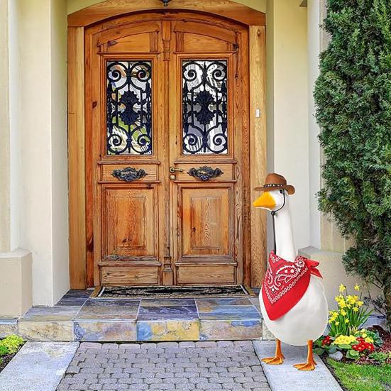 Костюм ковбоя для крыльца гуся, ковбойская шляпа в стиле вестерн с банданой, праздничный костюм гуся для 23-дюймовой/17-дюймовой цементной статуи гуся