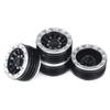 TRZX Metal 1.9" Beadlock Wheels, RC Wheel Rims and Hubs for 1/10 RC Crawlers, TRX4, TRX6, Axial, SCX10, 90046 Upgrade (4 Pieces, Black + Silver)