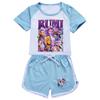 4836 Детский Девочки POP Rumi Zoey Mira Принт Футболка Шорты Спорт Спортивный Костюм Комплект Одежды
