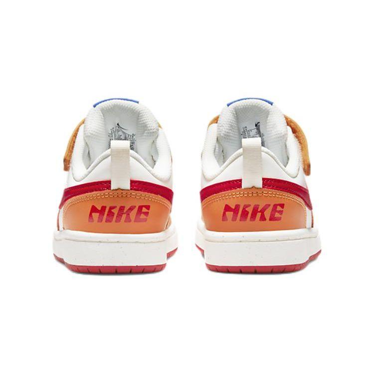 Nike Кроссовки Court Borough Low 2 PS Sail Hot Curry для детей, кремовые, игровые, Royal University, красные BQ5451-119