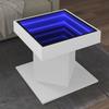 VidaXL Coffee Table with White LED 50x50x45 Cm Engineered Wood, Side Table, Living Room Table, Side Table, End Table 847560