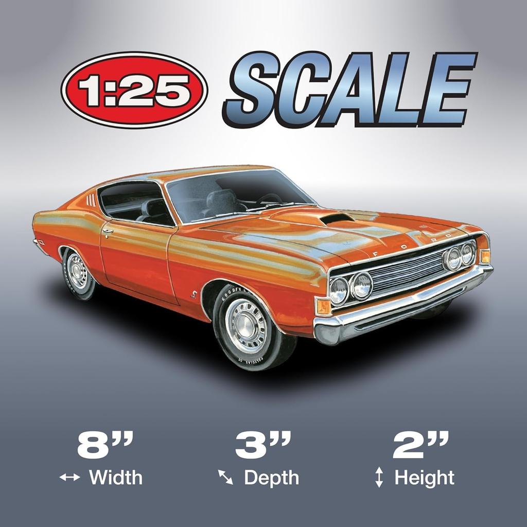 Platz AMT 1969 Ford Torino Cobra Fastback Plastic Model AMT1217 1/25 (Car)