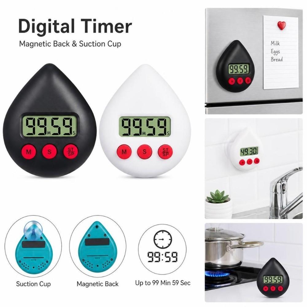 Plastic Countdown Timer Droplet Shape Cooking Timer New Digital Timer Baking