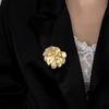 Retro Floral Pearl Gold-Plated Brooch for Parties and Banquets