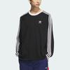 Adidas Футболка Originals Classic Series в полоску, удобная, свободного кроя, с длинным рукавом, мужская, цвет черный, белый KE5824