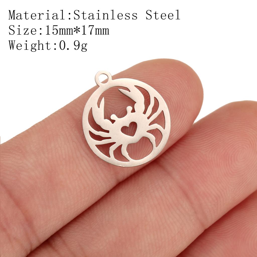 5Pcs Pineapple/Monstera Leaf/Tropical Hawaii Palm Tree Charms Stainless Steel Conch Pendant DIY Bracelet Necklace Jewelry Making