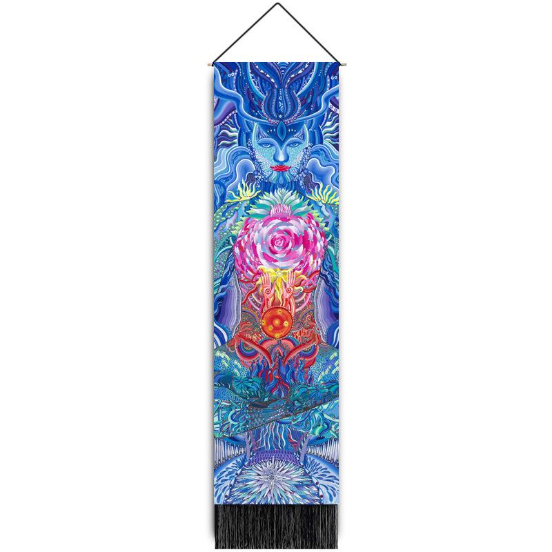 Seven Chakra Tapestry Vertical Wall Hanging Tree of Life Tapestry Tassel Yoga Meditation Tapestry for Bedroom Living Decoration