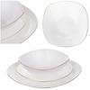 White Dinner Set with Gold Rim Complete Set