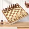 Solid Wood Magnetic Folding Chess Set with Double Queens for Students and Children.
