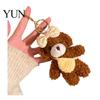 Soft Texture Bear Charm Plush Keychain, Cute Puppy Bag with Stuffed Key Ring Crocheted Accessories, Animal Pendant for Women Girls Backpack