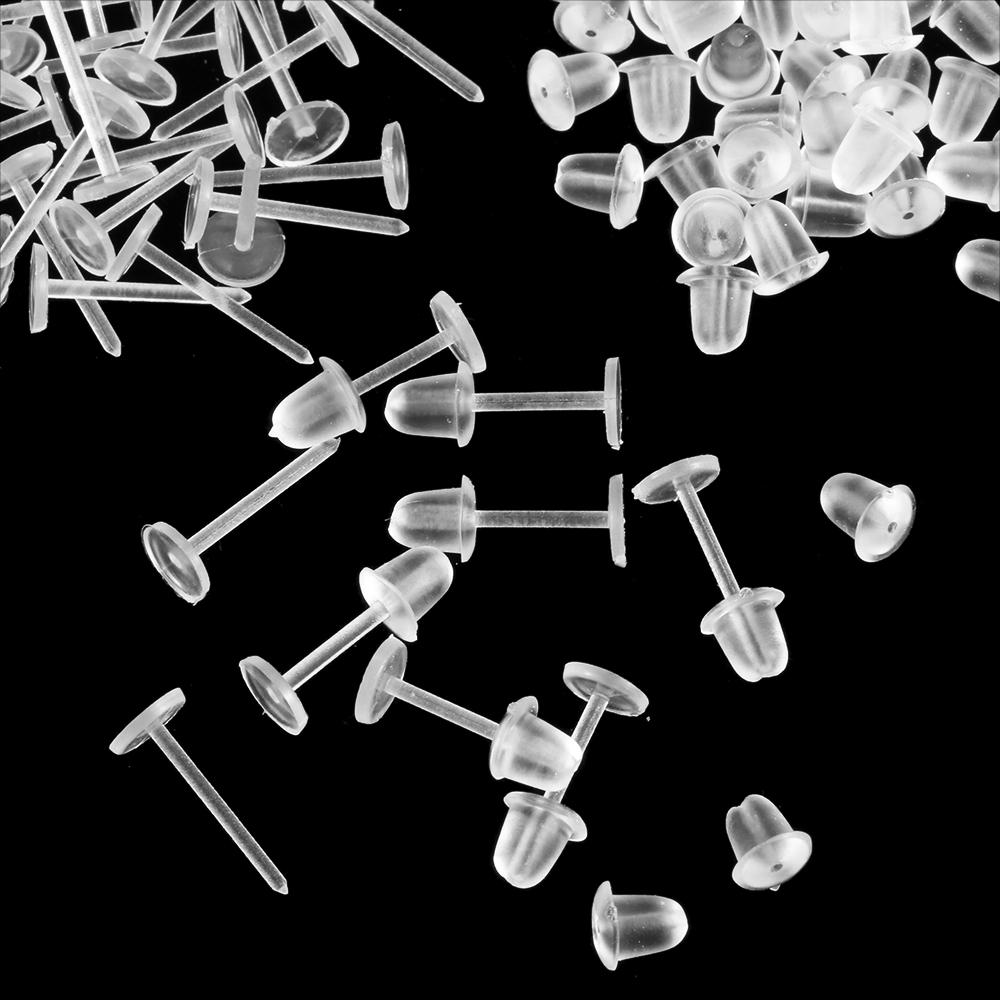 Transparent Findings Fashion New Ear Post Nuts Plug Earring Earring Back Stoppers Rubber