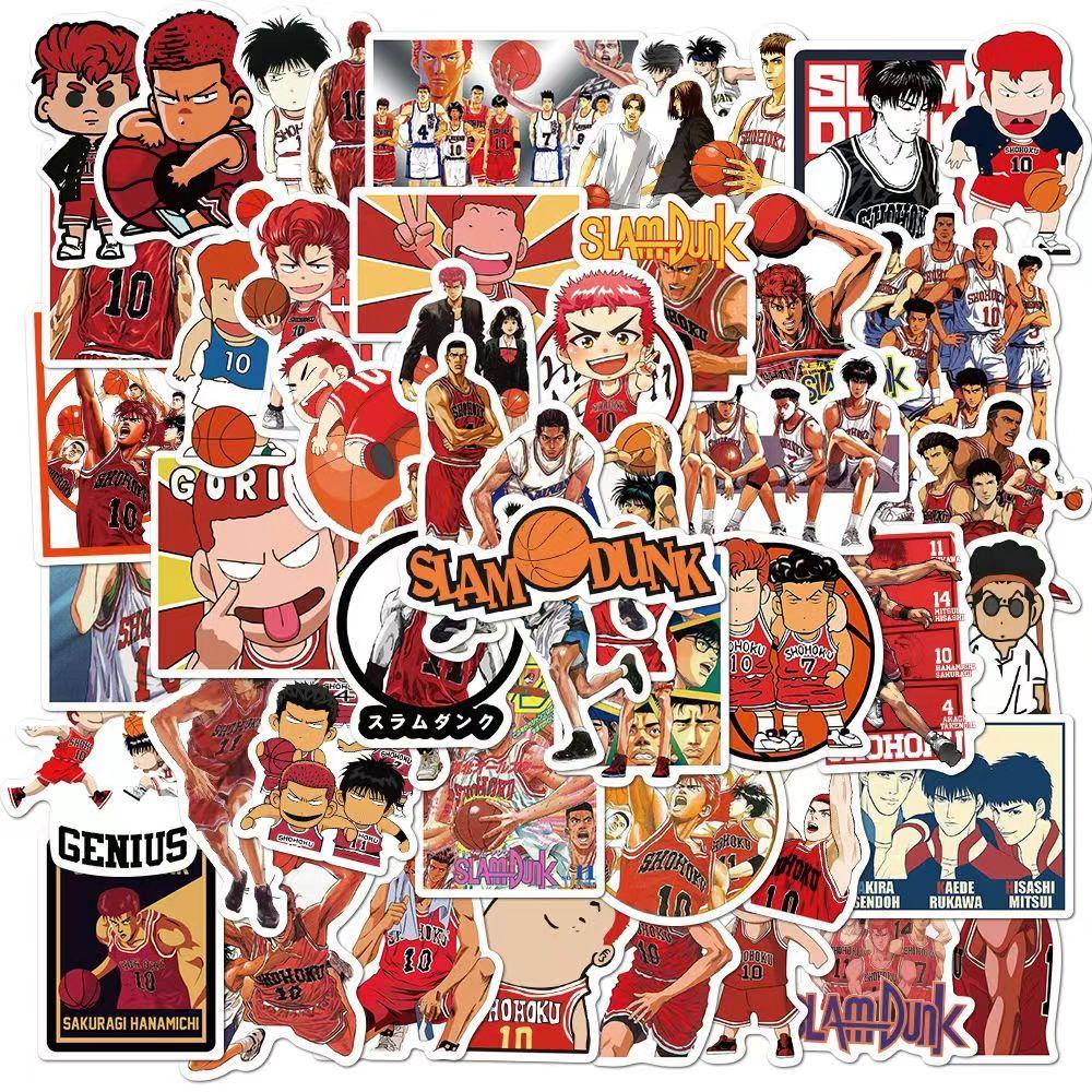 Slam Dunk Color Stickers, 50 Sheets (not Repeated), Waterproof and Sunscreen.