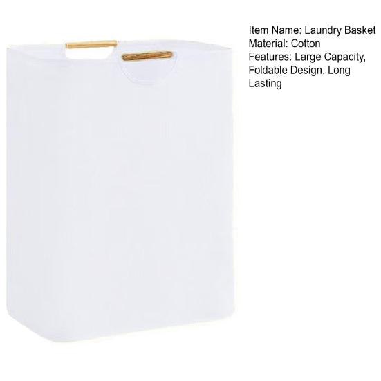 Yousheng Laundry Hamper Storage Basket with Bamboo Handle Foldable Design Large Capacity Waterproof Fabric Clothes Hamper Laundry Basket