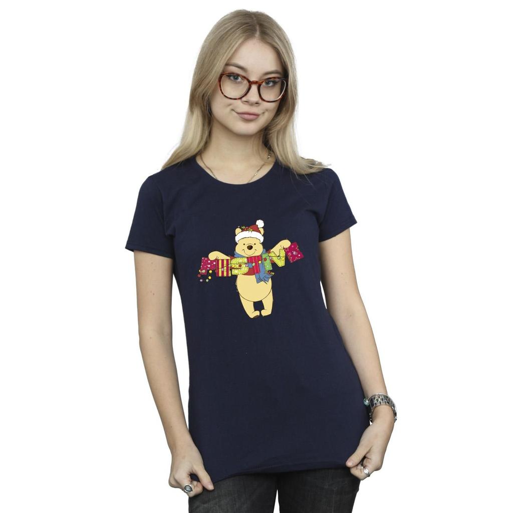 Disney Womens/Ladies Winnie The Pooh Festive Cotton T-Shirt