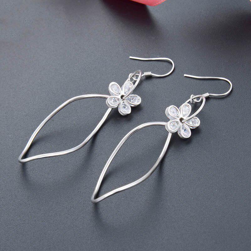 Танциз стерлингового серебра 925 пробы циркон серьги серьги-капли для женщин подарки на свадьбу