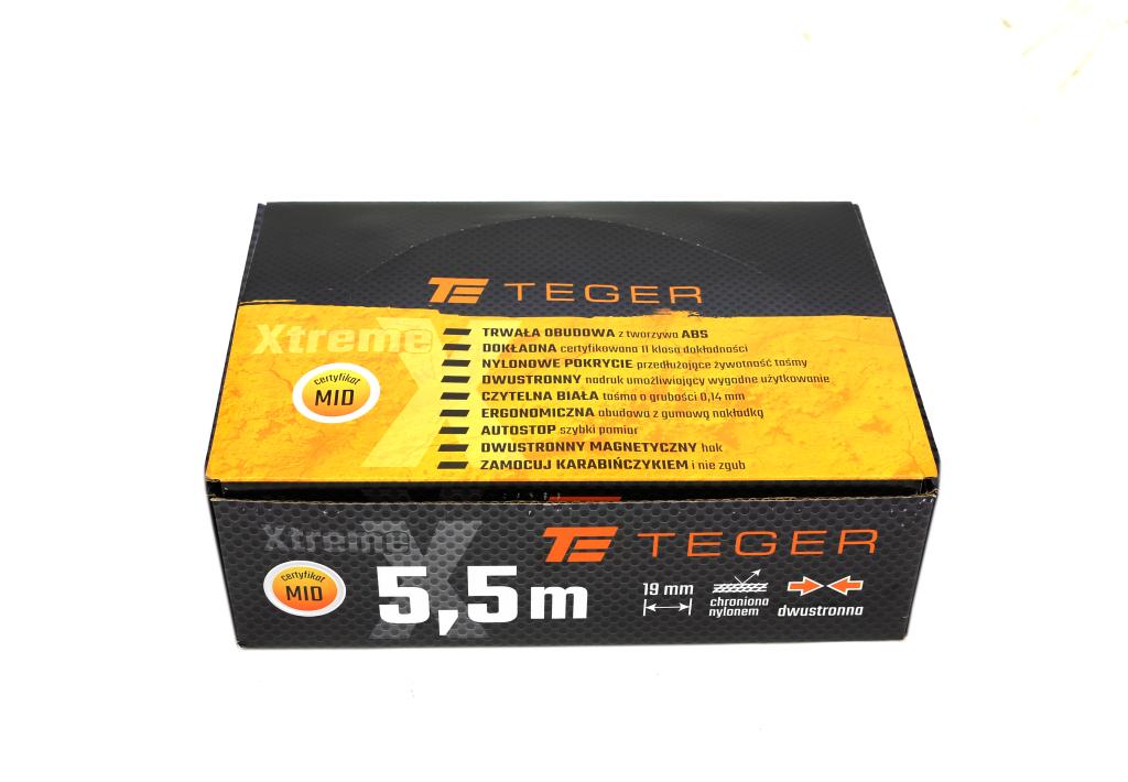 Double-sided steel tape measure, 5.5m, 19mm, TEGER